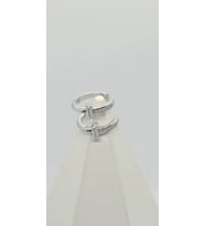 Silver Renk Taş Detaylı İkili Görünüm Earcuff