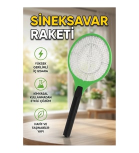 Elektronik Sinek Öldürücü Raket – Yüksek Gerilimli, Kablosuz ve Kimyasız