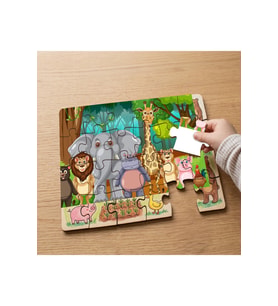 Orman Hayvanları Tasarımlı 24 Parça Ahşap Çocuk Puzzle
