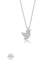 SWAROVSKİ TAŞLI  ZİRCONİA KUŞ 925 AYAR GÜMÜŞ KOLYE