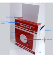 Miraj Reklam Ramak Kala Bildirim Kutusu ve Dilek Öneri Şikayet Kutusu İş Güvenliği Kutusu Kırmızı Pleksi Malzeme A4