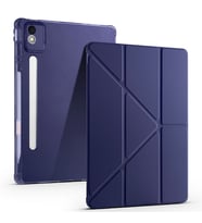 Lenovo Idea Tab Pro 12.7 TB-373FU Uyumlu Kılıf Zore Tri Folding Kalem Bölmeli Standlı Kılıf (Lacivert)