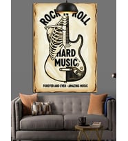 Rock and Roll gitar posteri Dekoratif Kanvas - Mdf Ahşap Tablo