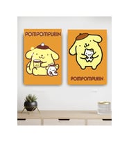 Pompompurin Kuromi Kapı Süsü Duvar Dekorasyon baskı Tablo MDF Konsept Dekor Tablo set 2'li(19x28 cm)