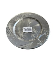 Kullan At Parti Davet Sunum Servis Plastik Sert Mika Tabak - 26 Cm. - Gümüş - 6 Adetlik Paket