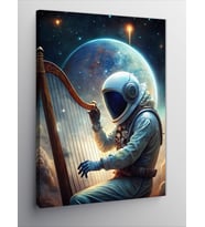 Kanvas Tablo Arp Çalan Astronot