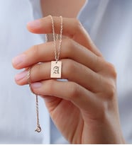 925 Ayar Gümüş Harfli Plaka Kolye