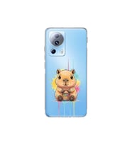 Xiaomi Mi 13 Lite ile Uyumlu Splash Kapibara Tasarımlı Şeffaf Silikon Kılıf