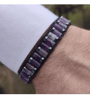 Clays Jewellery Ametist & Hematit Taşı Silindir Bileklik 