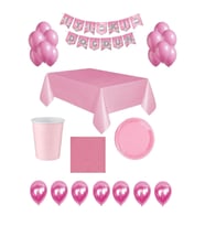 Pembe Gümüş Doğum Günü Seti Pembe Doğum Günü Seti