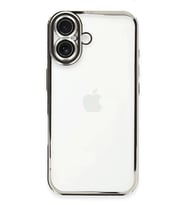 Newface Apple iPhone 16 Plus Kılıf Razer Lensli Silikon - Gümüş