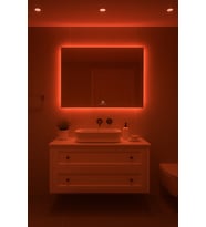 Digital Hayat Dokunmatik Dimlenebilir LED Ayna  Beyaz Günışığı Amber Mavi Kırmızı  Işıklı Banyo Makyaj Aynası