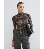 LCW EVERYDAY Bej Dik Yaka Leopar Desenli Kadın Body