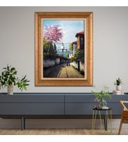 Altın Varaklı Paspartulu Çerçeveli Tablo rv329