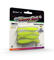 Ulti Baits Minnow Shad Silikon Balık 70MM 1,6gr 4 Adet, UB-C03, Chartreuse Glitter, Yeşil Şeffaf Simli