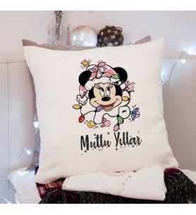 Minnie Mouse & Yılbaşı & Mutlu Yıllar Tasarımlı Yastık