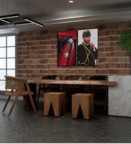 Kişiye Özel Türk Bayrağı Ve Mustafa Kemal Atatürk Tasarımlı Kanvas Tablo İkili Set 30x50 cm Yeni İş Hediyesi
