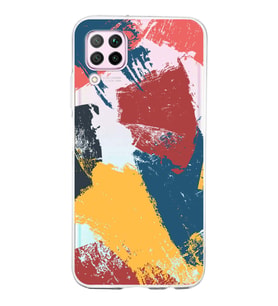 Huawei P40 Lite Uyumlu Kapak Brush Stroke Tasarımlı Şeffaf Silikon Kılıf