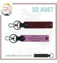 Özel İsim Plaka ve 0 Rh (+) Kan Grubu Yazılı Anlamlı Hediye, Deri x2 Anahtarlık Set, Pembe-Bordo-Syh (Çok Renkli)