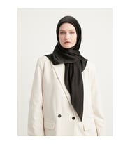 Şaless Tesettür Kadın Janjan-janjanlı Krinkıl Abiye Eşarp-inci Beyazı- 100x100cm (Siyah)