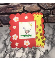 Ahşap Çocuk Fotoğraf Çerçevesi ( 5 ' li PAKET ) (Kırmızı)