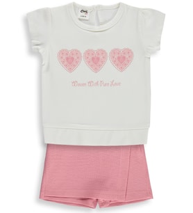 Civil Baby Kalpler Nakışlı 6-18 Ay Takım - Pudra