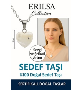 Sertifikalı Kalp Model Swarovski Taşlı Sedef Taşı Kolye – Sevgi ve Şefkati Artıran Takı (Çok Renkli)