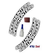 Speedhunters Otomobil Motosiklet 3D Araç Lastik Jant Yazısı Arma Sticker Şerit  Beyaz _ 4'Lü Set