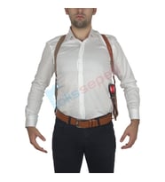 Dik Desenli Deri Koltuk Altı Tabanca Kılıfı Taba-Universal