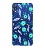 PrintiFy Samsung Galaxy M10 ile Uyumlu 1mm Slim Fit Nazar Boncuğu 3 Baskılı Şeffaf  Kılıf