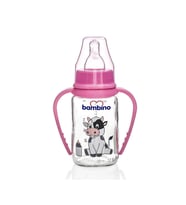 Bambino Kulplu Cam Biberon-Pembe 125Ml