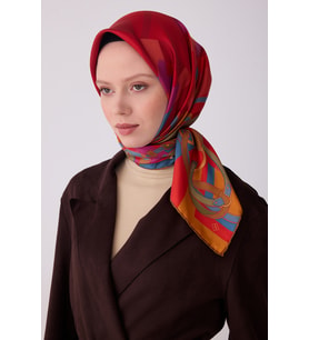 Obje Desen İpek Twill Eşarp  - 2026 İlkbahar-Yaz (T)  4300