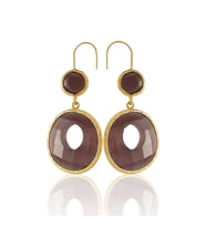 Kadir Jewellery 22 Ayar Altın Kaplama Kadın Taşlı Küpe -El İşçiliği Ve Hipoalerjenik Küpe