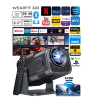 Taşınabilir Android TV Projeksiyon Cihazı 1080p, 5G Wi-Fi, Bluetooth 5.2