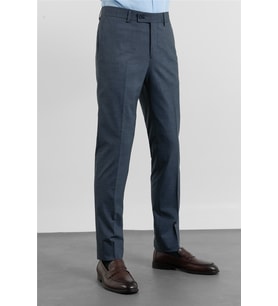 Koyu Lacivert Yan Cep Kazayağı Desen Slim Fit Esnek Classic Pantolon 1003255174