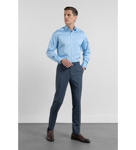Lacivert Yan Cep Kazayağı Desen Slim Fit Esnek Classic Pantolon 1003255174