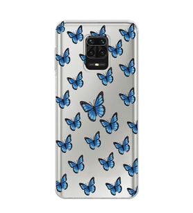 Redmi Note 9 Pro/Note 9S Uyumlu Kelebek Desenli Şeffaf Telefon Kılıfı