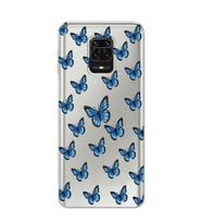 Redmi Note 9 Pro/Note 9S Uyumlu Kelebek Desenli Şeffaf Telefon Kılıfı
