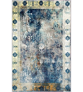 Eliana Home Baskılı, Yıkanabilir Kaymaz Taban Salon Halısı LNA1164 100x150 cm (Mavi)