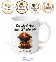 Ateş Ustası Baba Yazılı Mangal Temalı Kupa Bardak Babalar Günü Hediye