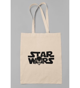 Star Wars Yazılı Bez Çanta (Krem)