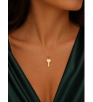 Kişiye Özel Anahtar Model Kolye 925K Gümüş (Gold)