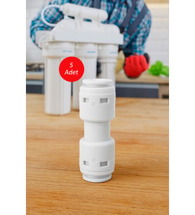 Car-Fil Su Arıtma Cihazı Hortum Ara Bağlantı Nipeli 1/4 X 1/4 Inç Quick (5 ADET)