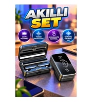 Powerbank Kutulu Bluetooth Kulaklık ve Yeni Model Akıllı Saat Seti ANC Dokunmatik Kontrol