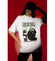 Tasarım Off My Face Justin Bieber Şarkıcı Baskılı Unisex Oversize Tişört