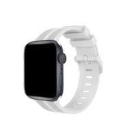 Uray store Apple Watch 38mm KR408 Çizgili Silikon Kordon - Beyaz