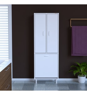 MODİLAYN 57x165x30 cm ARD-133 Sepetli 2 Kapaklı Çok Amaçlı Mutfak Dolabı Banyo Dolabı Oyuncak Dolabı