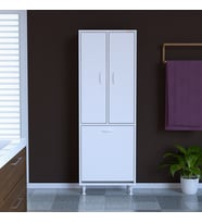 MODİLAYN 57x165x30 cm ARD-133 Sepetli 2 Kapaklı Çok Amaçlı Mutfak Dolabı Banyo Dolabı Oyuncak Dolabı