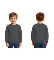 Unisex Düz Baskısız Çocuk Sweatshirt  3 İplik Şardonlu Kumaş (Füme)