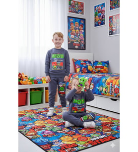 Cg Kids Brawl Stars 2 Iplik Kumaş Erkek Çocuk Alt Üst Takım Süper Kalite Eşofman Detay (Gri)
